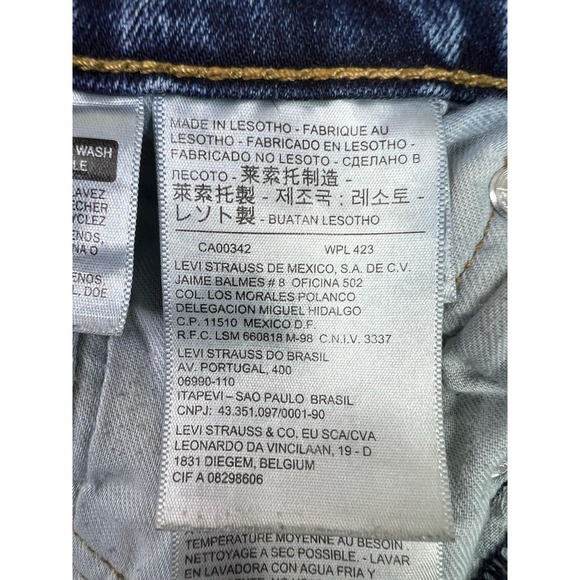 Levis 505 Jeans Mens 31x32 Blue Regular Straight Stretch Denim Pants Medium Wash - Picture 9 of 16